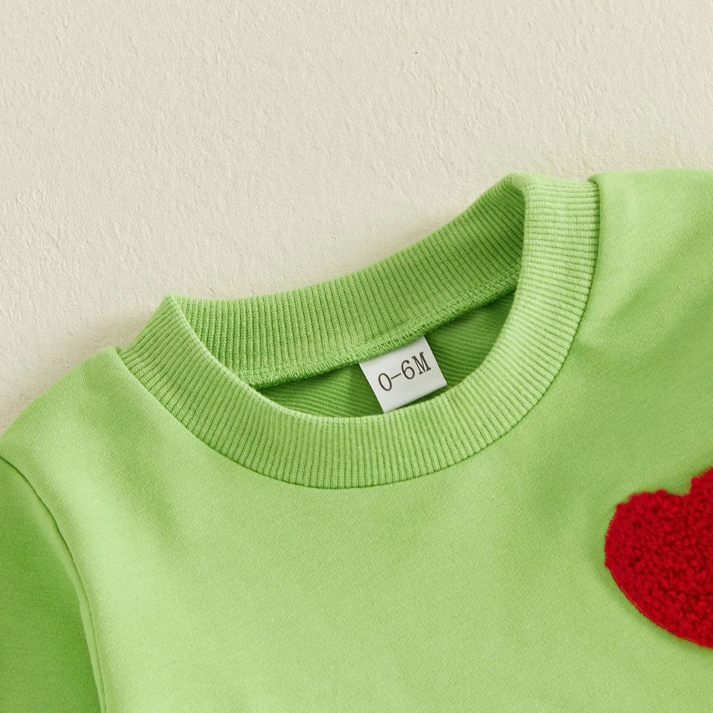 Baby Christmas Letter Heart Embroidery 2-Piece Set