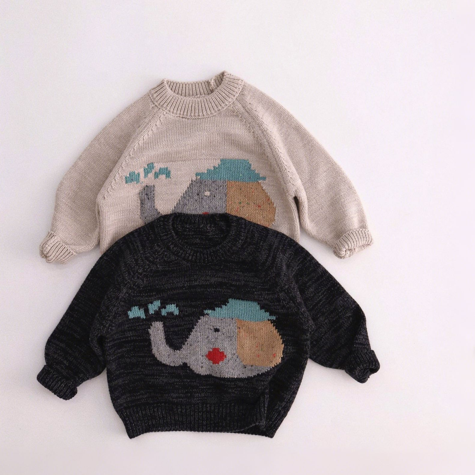 Kids Elephant Pattern Knitted Sweater