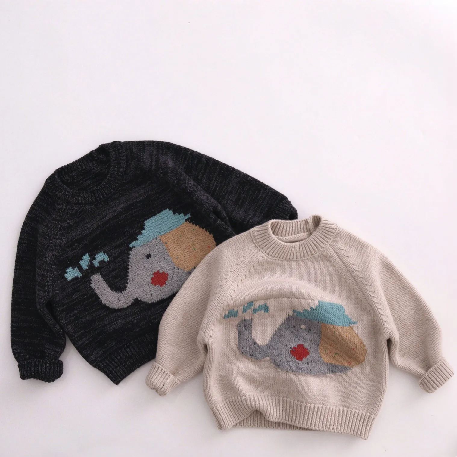 Kids Elephant Pattern Knitted Sweater