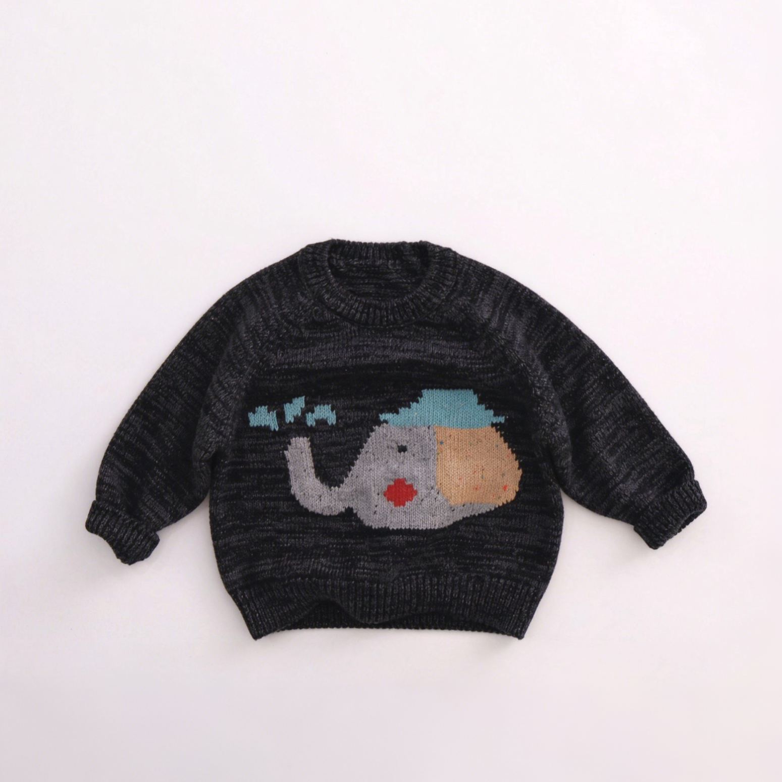 Kids Elephant Pattern Knitted Sweater