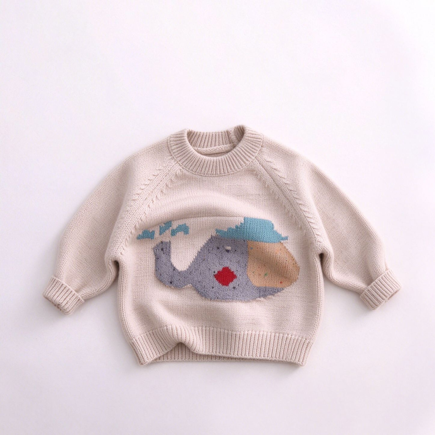 Kids Elephant Pattern Knitted Sweater