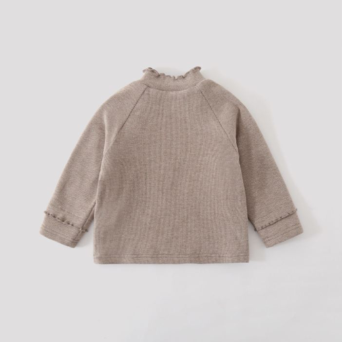 Baby Lettuce Edge Collar Top and Fleece Overalls Set