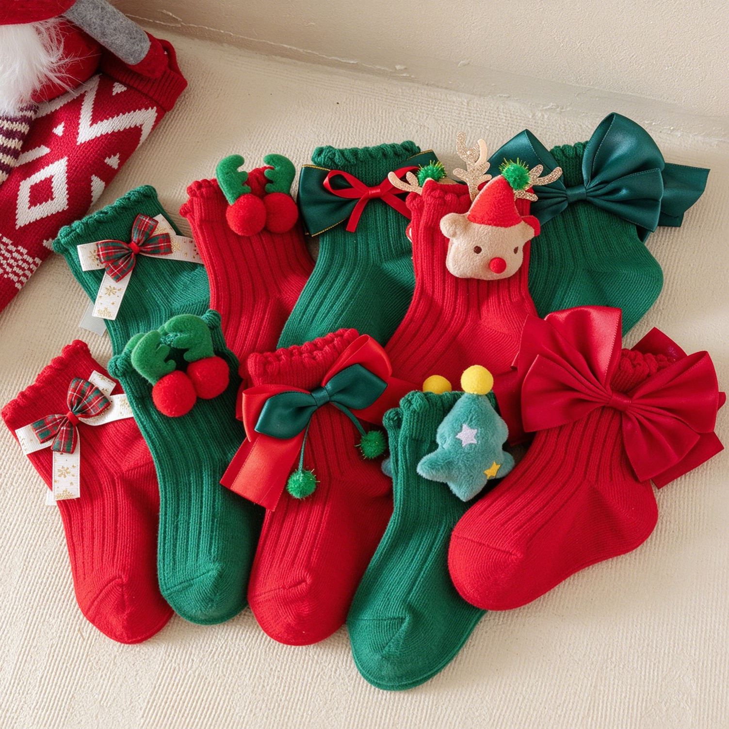 [Copy]Baby Toddler Christmas Bow Socks