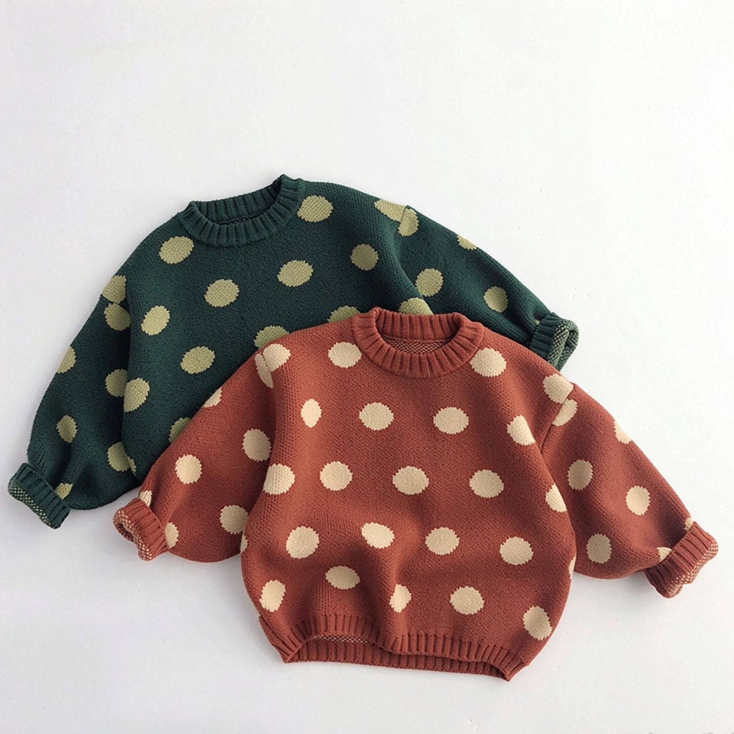 Kids Polka Dots Retro Knitted Sweater