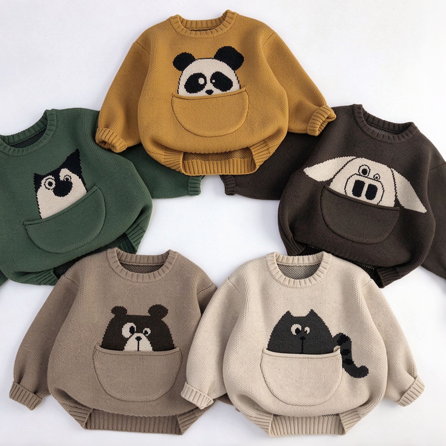 Kids Cartoon Animals Knitted Sweater