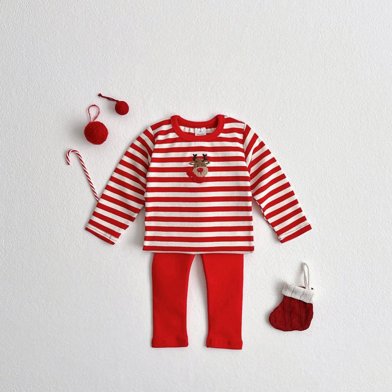 Baby & Kids Christmas Striped Loungewear Sets 