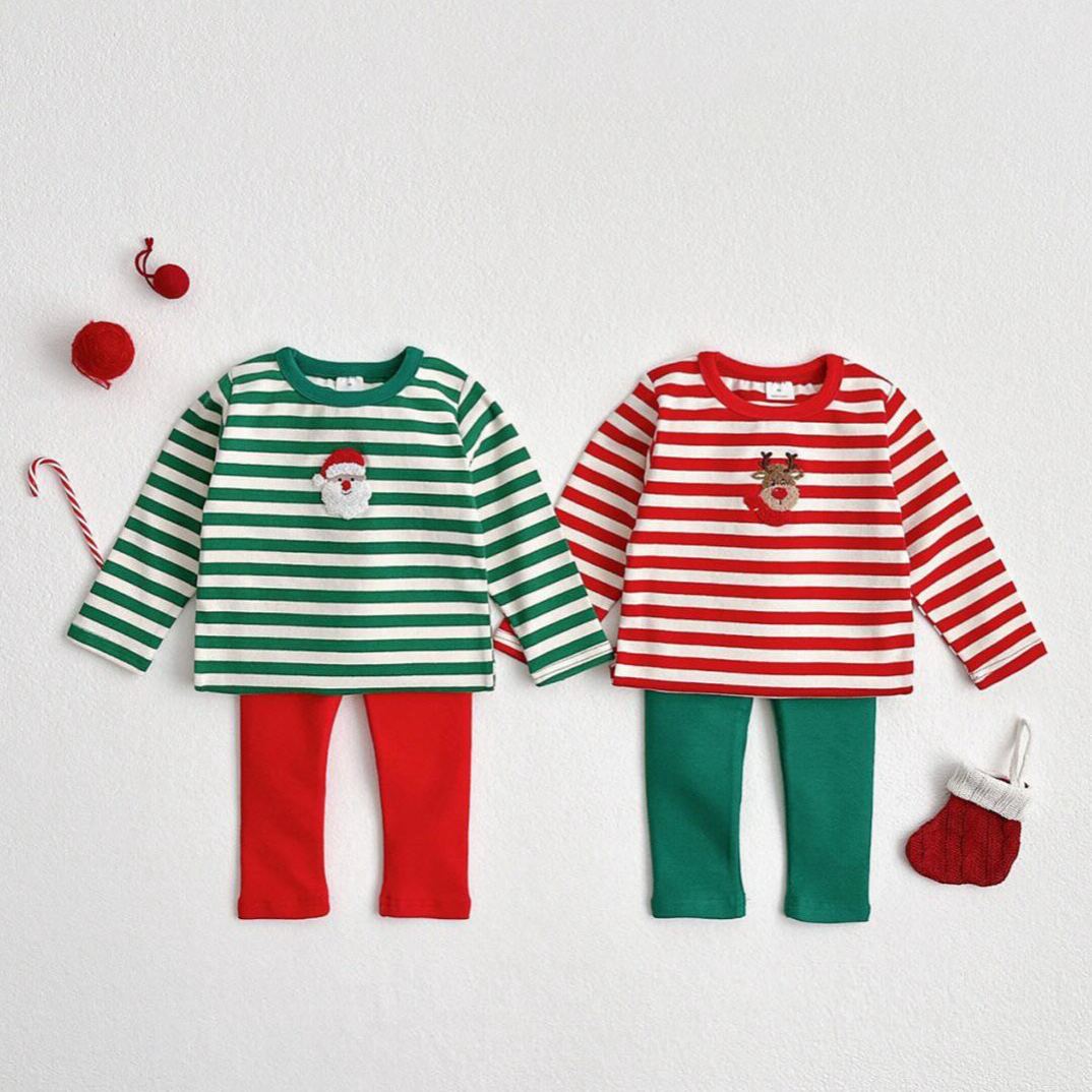 Baby & Kids Christmas Striped Loungewear Sets 