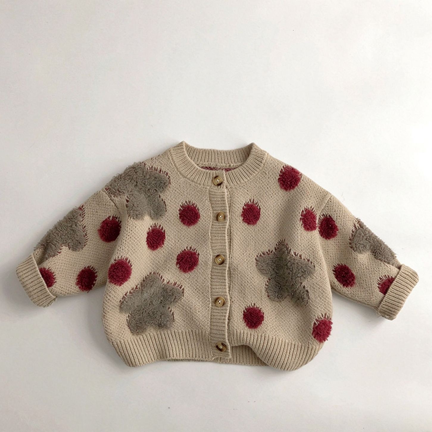 DailyBebe Kids Polka Dot Strawberry Star Knit Sweater