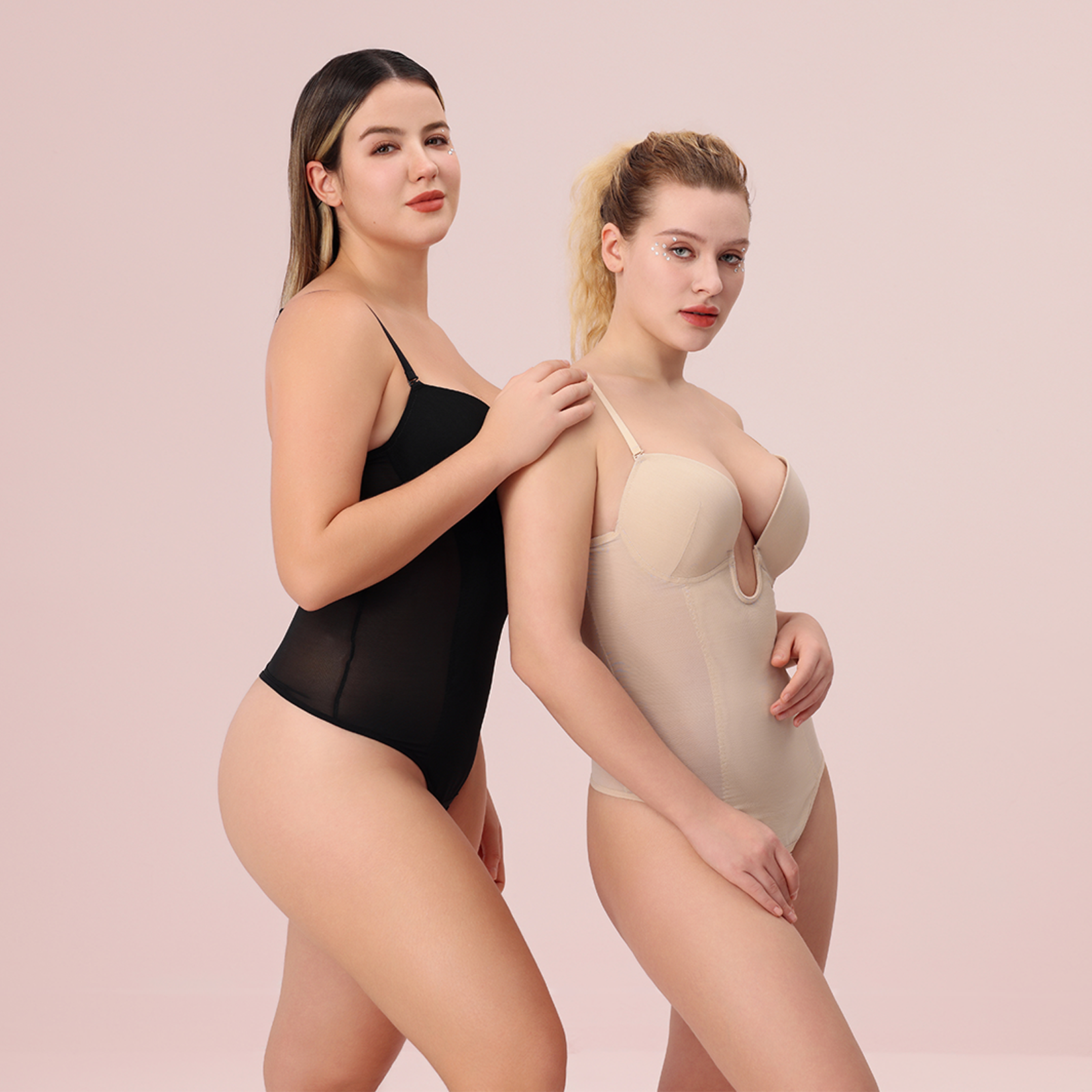  U Plunge Thong Shapewear Bodysuit - Brown