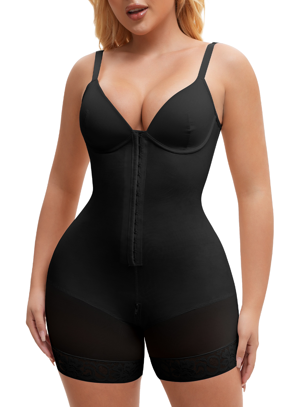  Plus Size High-Waist Shapewear Bodysuit - Breathable, Comfortable, and Elastic Compression Garment for Women