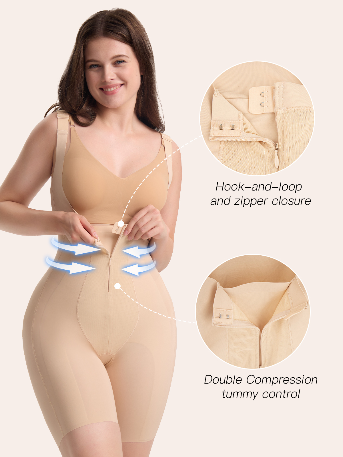 Fajas Colombianas Tummy Control Open Bust Bodysuit Zipper Body Shaper Shapewear 