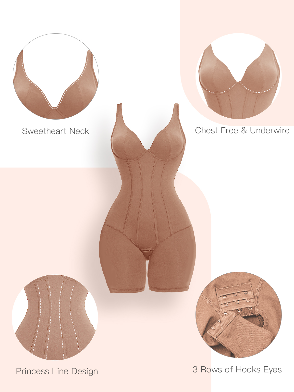 Seamless Low-Back Tummy Control Mid Thigh Bodysuit