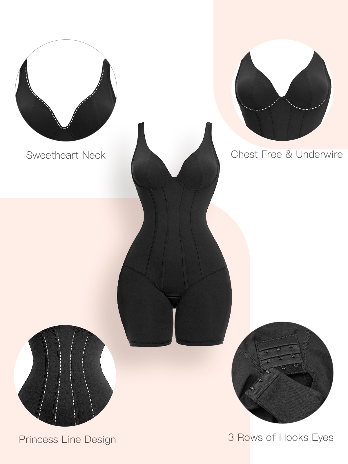 Seamless Low-Back Tummy Control Mid Thigh Bodysuit