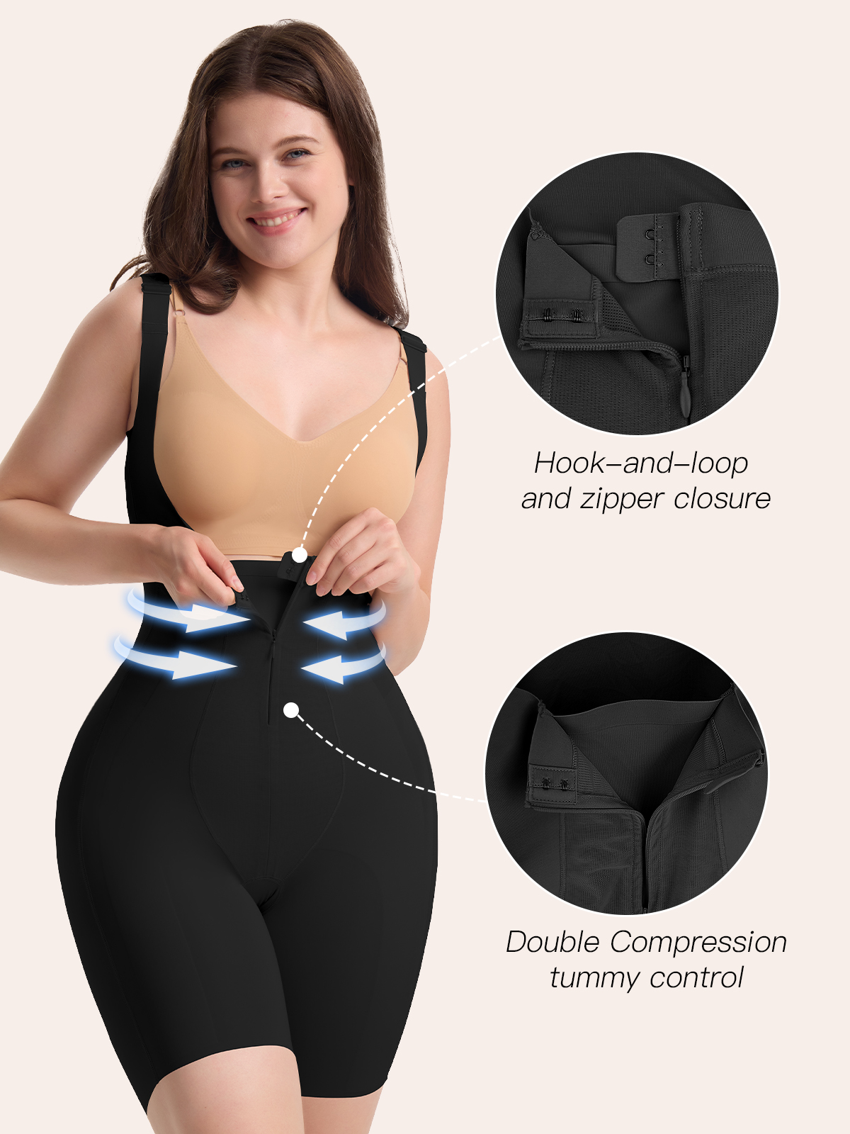Fajas Colombianas Tummy Control Open Bust Bodysuit Zipper Body Shaper Shapewear 