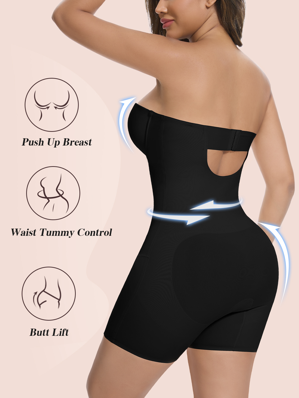 Strapless Shapewear Tummy Control: Strapless Body Shaper For Women Built In Bra - Shapewear Bodysuit Shorts For Dress
