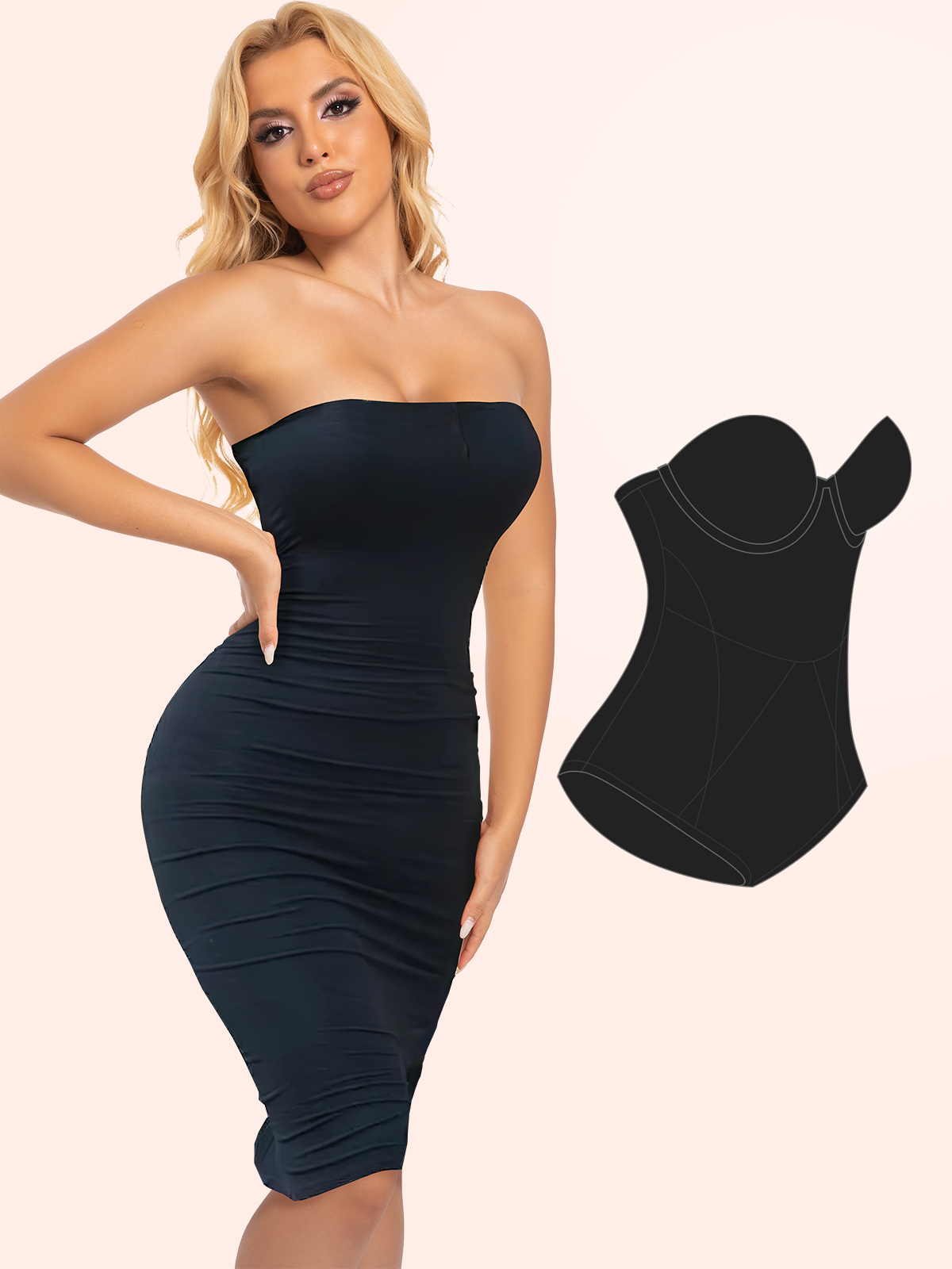 Seamless Bras Thong Bodysuit with Removable Strap