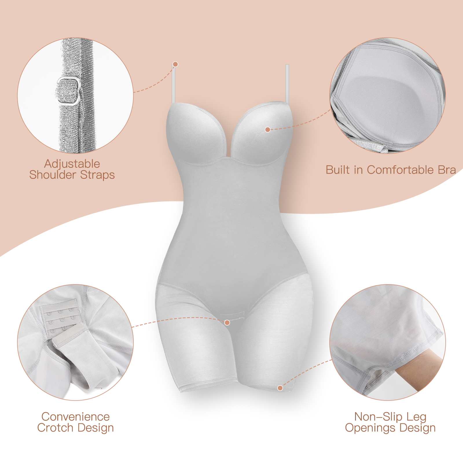 Glitter Tight Tummy Control Shaper Dress with Bodysuit -Gold