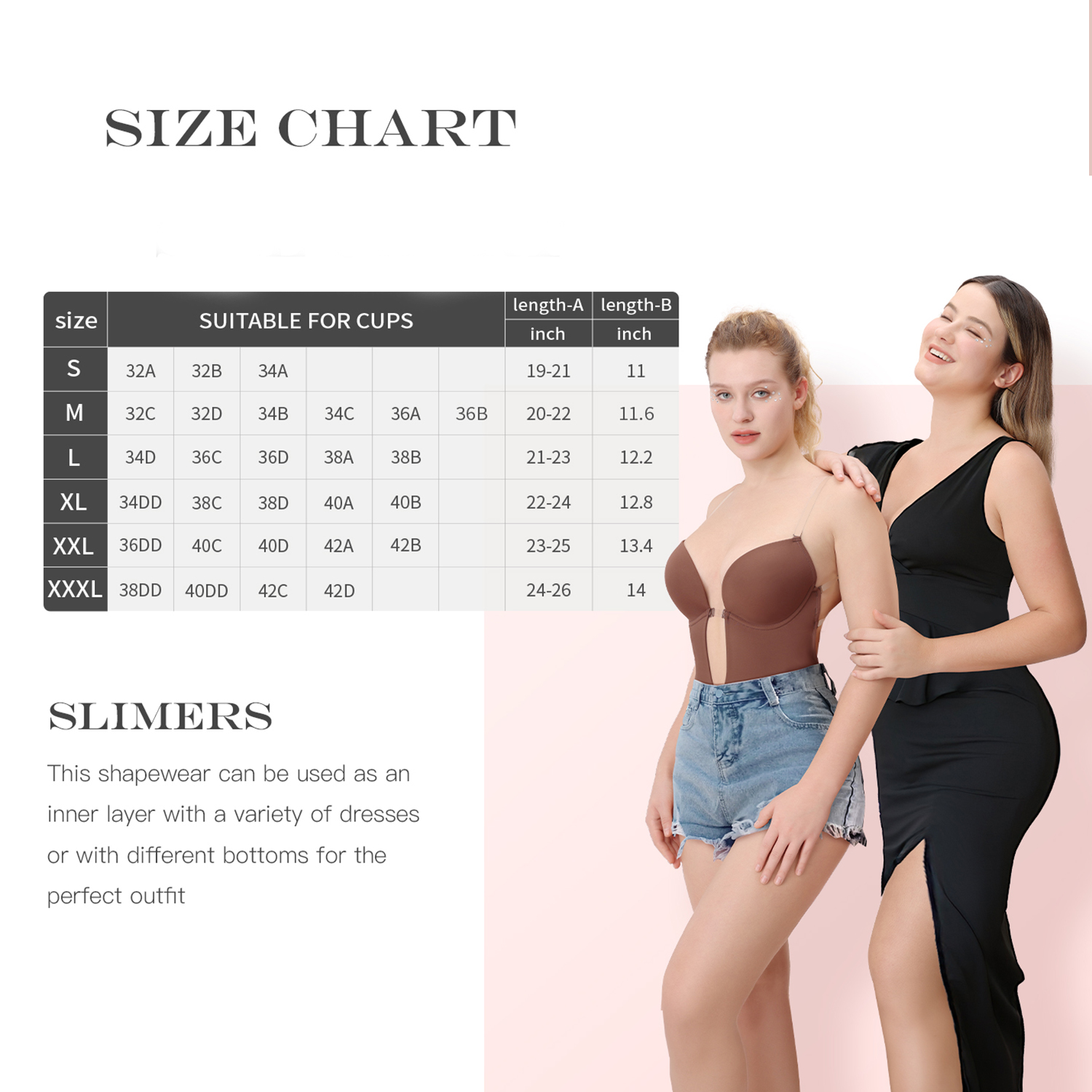  Stereoscopic Cups Backless Plunge Shapewear Bodysuit