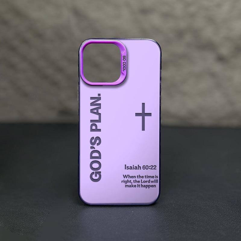 God's Plan Phone Case Cross Pattern Religious Art Fashion TPU Laser Craft Anti-Drop Case for iPhone 17 16 15 14 13 12 11 Samsung Galaxy S25 S24 S23 S22