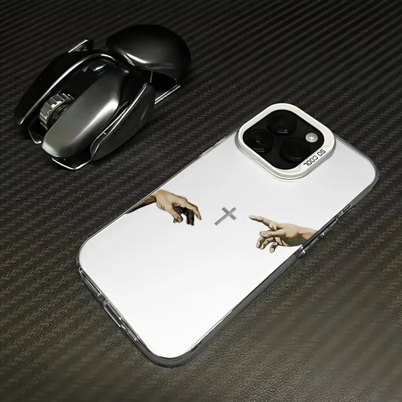 Jesus Cross Pattern Phone Case Fashion TPU Laser Craft Anti-Drop Cover for iPhone 17 16 15 14 13 12 11 & Samsung Galaxy S25 S24 S23 S22