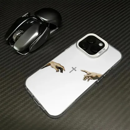 Jesus Cross Pattern Phone Case Fashion TPU Laser Craft Anti-Drop Cover for iPhone 17 16 15 14 13 12 11 & Samsung Galaxy S25 S24 S23 S22