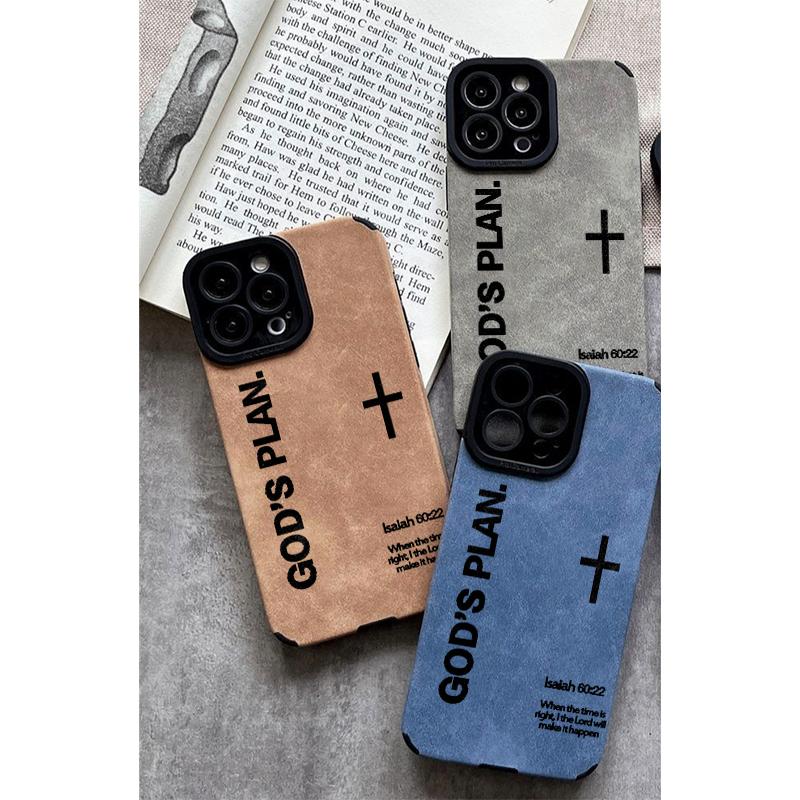 Distinct God Cross pattern Made of TPU and leather the touch is as delicate and skin friendly as velvet suitable for Apple 17 16 15 14 13 12 11 Pro Max Plus X XS MAX