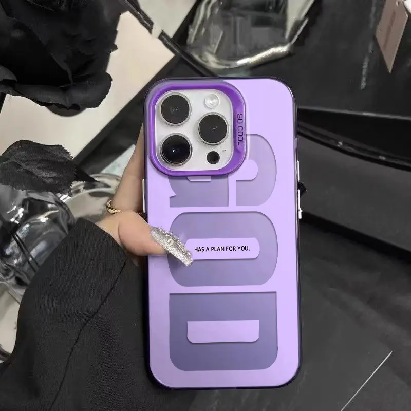 GOD Pattern Fashion TPU Laser Craft Phone Case for iPhone 17 16 15 14 13 12 11 Samsung Galaxy S25 S24 S23 S22 Anti-Drop Protection