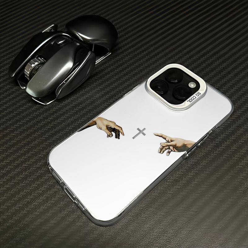 Jesus Cross Pattern Phone Case Fashion TPU Laser Craft Anti-Drop Cover for iPhone 17 16 15 14 13 12 11 & Samsung Galaxy S25 S24 S23 S22