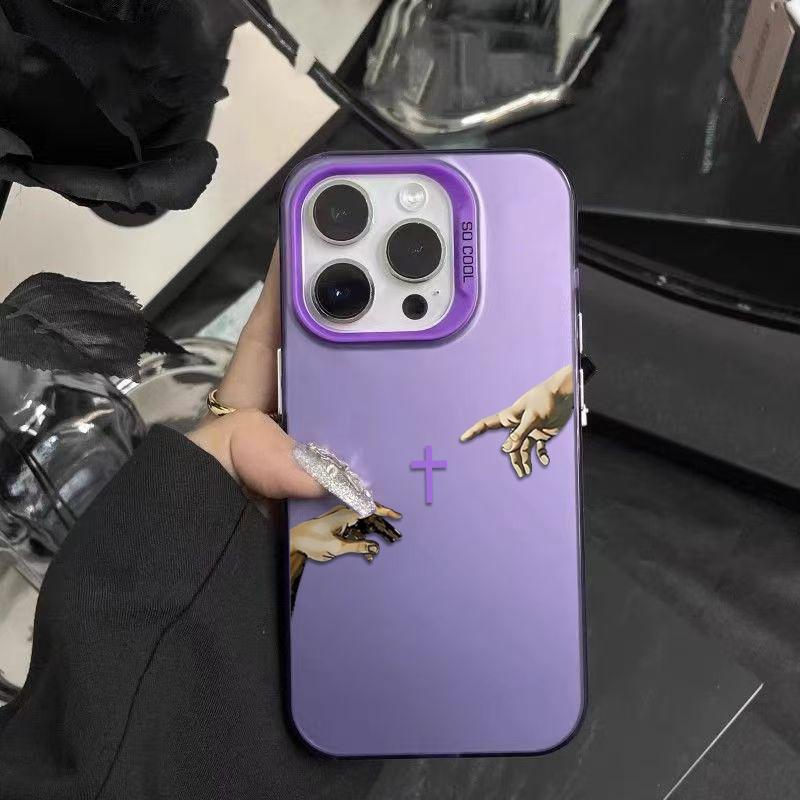 Jesus Cross Pattern Phone Case Fashion TPU Laser Craft Anti-Drop Cover for iPhone 17 16 15 14 13 12 11 & Samsung Galaxy S25 S24 S23 S22