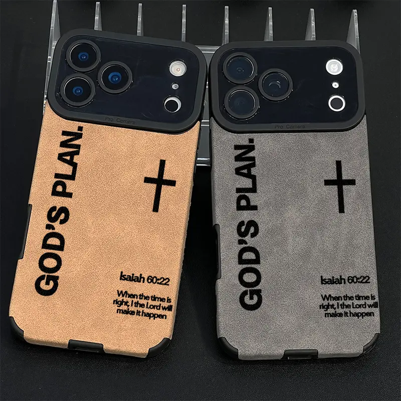 Distinct God Cross pattern Made of TPU and leather the touch is as delicate and skin friendly as velvet suitable for Apple 17 16 15 14 13 12 11 Pro Max Plus X XS MAX