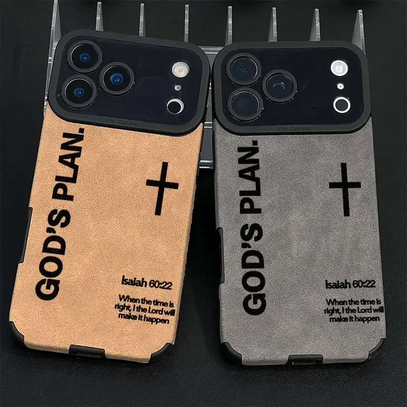 Distinct God Cross pattern Made of TPU and leather the touch is as delicate and skin friendly as velvet suitable for Apple 17 16 15 14 13 12 11 Pro Max Plus X XS MAX