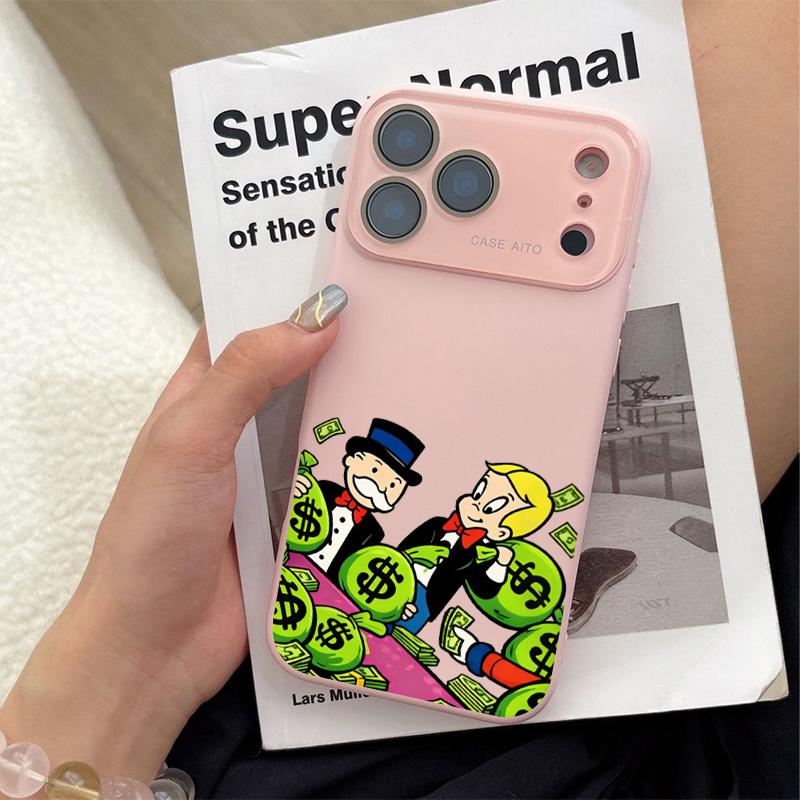 Bold Cash Graffiti Monopoly Print Phone Case Ultra Skin Friendly Touch All Inclusive Lens Compatible with iPhone 17 16 15 14 13 12