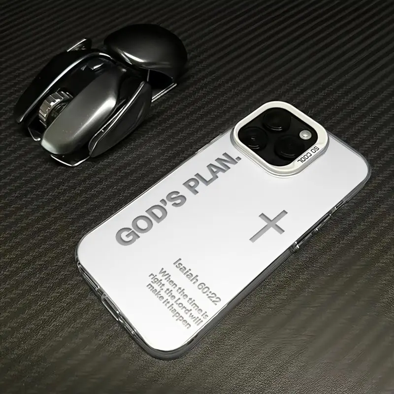 God's Plan Phone Case Cross Pattern Religious Art Fashion TPU Laser Craft Anti-Drop Case for iPhone 17 16 15 14 13 12 11 Samsung Galaxy S25 S24 S23 S22