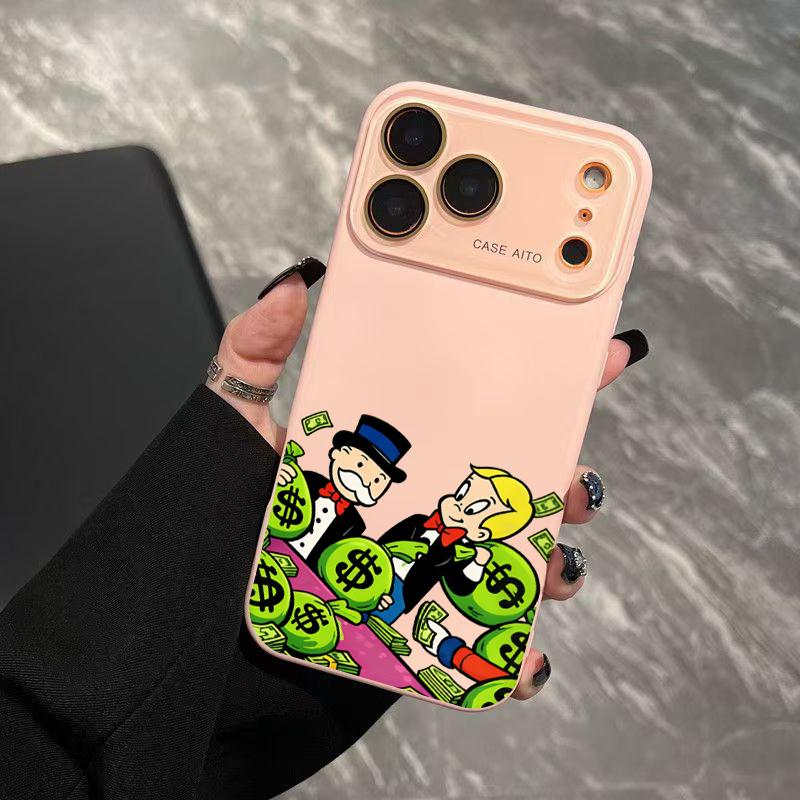 Bold Cash Graffiti Monopoly Print Phone Case Ultra Skin Friendly Touch All Inclusive Lens Compatible with iPhone 17 16 15 14 13 12