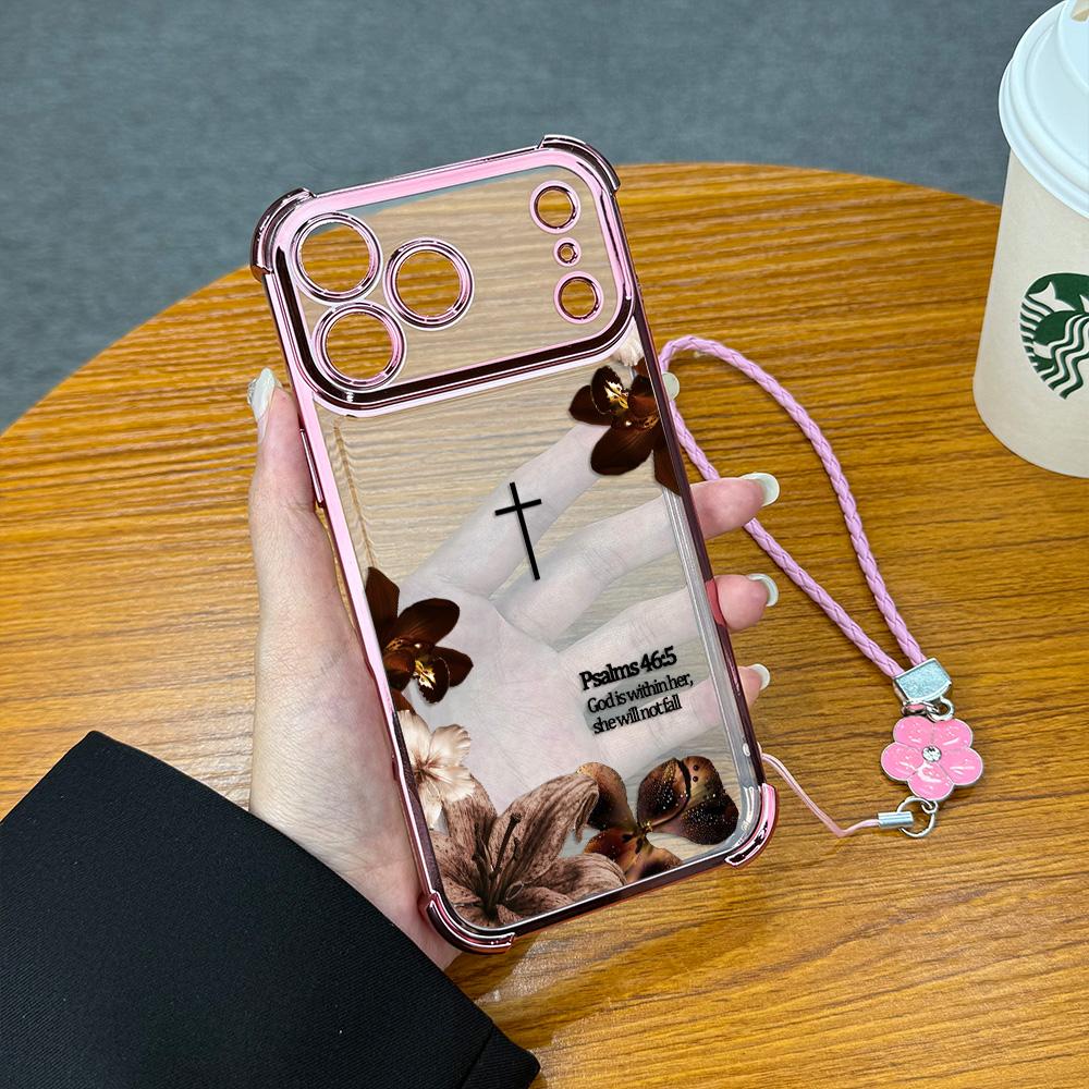 Premium Plating Edge Bible Verse Case With Hand Strap For iPhone Samsung Galaxy 17Pro Max Air 16 15Plus 14 13 12 11 XR XS S25 S24 S23 S22 Aesthetic Cross Floral Case For Religious Women Daily Decor.NN129 Premium Plating Edge Bible Verse Case With Hand Strap For iPhone Samsung Galaxy 17Pro Max Air 16 15Plus 14 13 12 11 XR XS S25 S24 S23 S22 Aesthetic Cross Floral Case For Religious Women Daily Decor.NN129