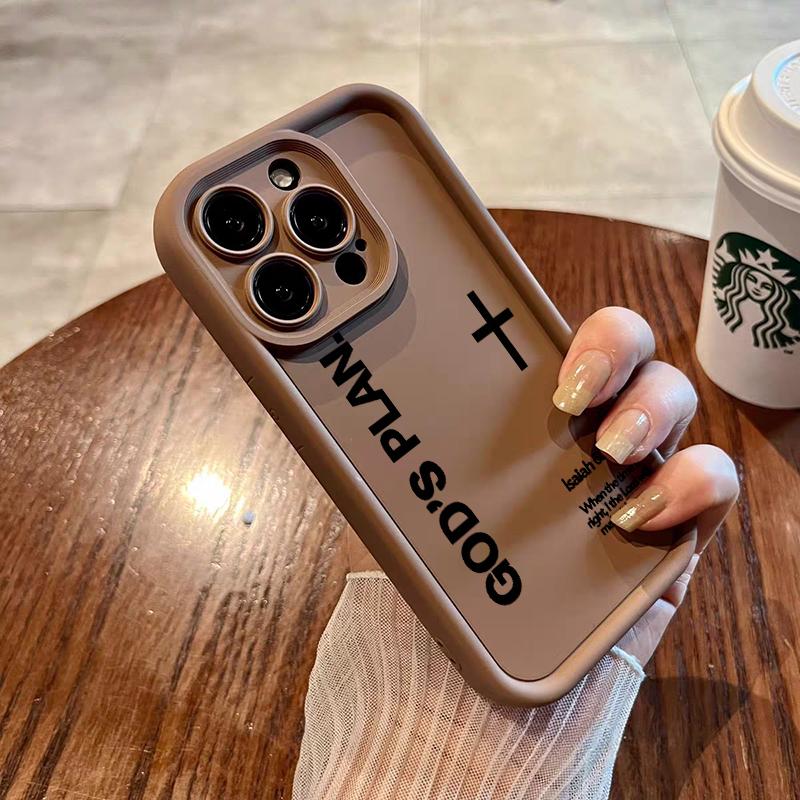 God's Plan Cross Design Soft TPU Bumper Protective Case for iPhone Samsung Galaxy Models 17Pro Max Air 16 15Plus 14 13 12 11 XR XS S25 S24 S23 S22