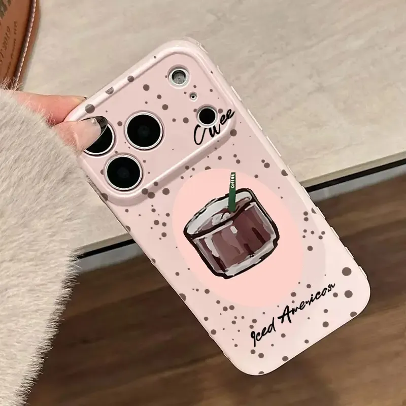 Cute Iced Americano Print iPhone Case
