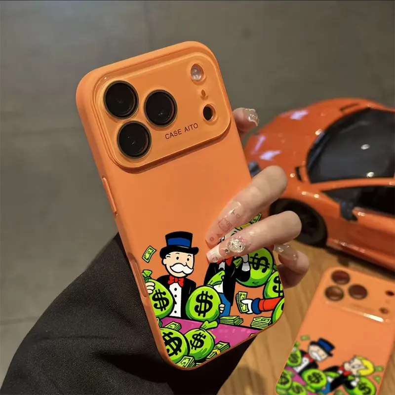 Bold Cash Graffiti Monopoly Print Phone Case Ultra Skin Friendly Touch All Inclusive Lens Compatible with iPhone 17 16 15 14 13 12