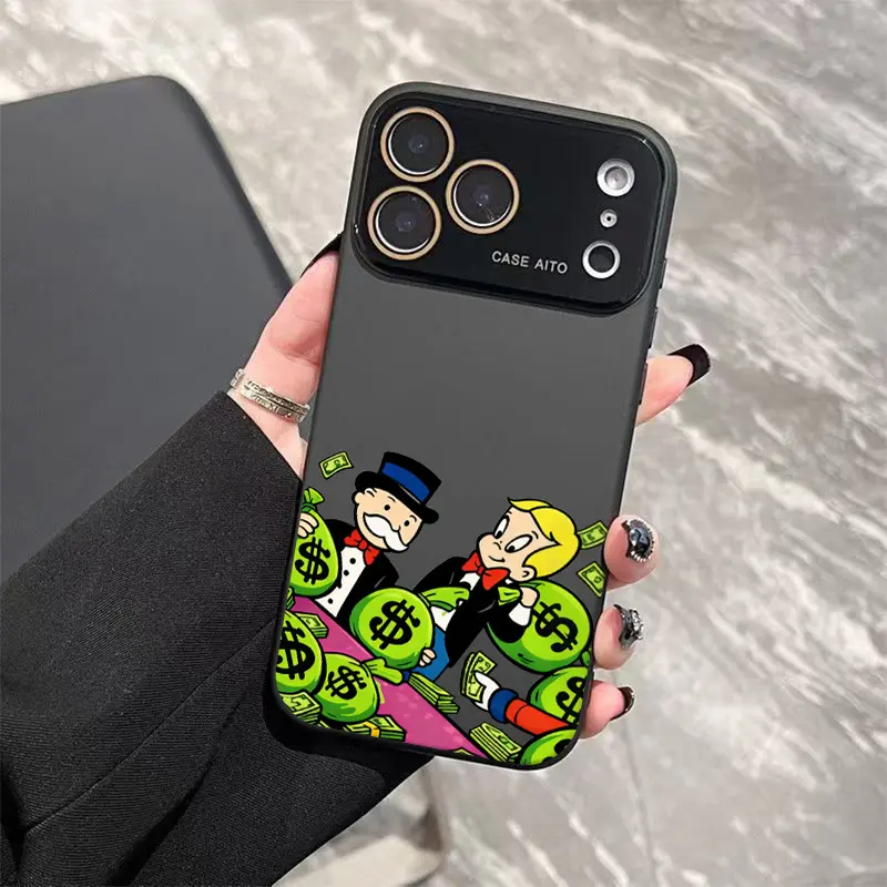 Bold Cash Graffiti Monopoly Print Phone Case Ultra Skin Friendly Touch All Inclusive Lens Compatible with iPhone 17 16 15 14 13 12