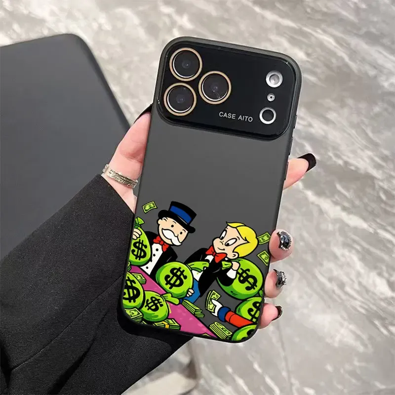 Bold Cash Graffiti Monopoly Print Phone Case Ultra Skin Friendly Touch All Inclusive Lens Compatible with iPhone 17 16 15 14 13 12