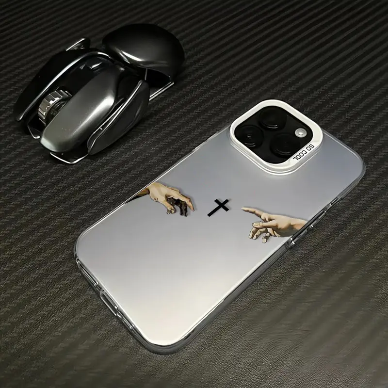 Jesus Cross Pattern Phone Case Fashion TPU Laser Craft Anti-Drop Cover for iPhone 17 16 15 14 13 12 11 & Samsung Galaxy S25 S24 S23 S22