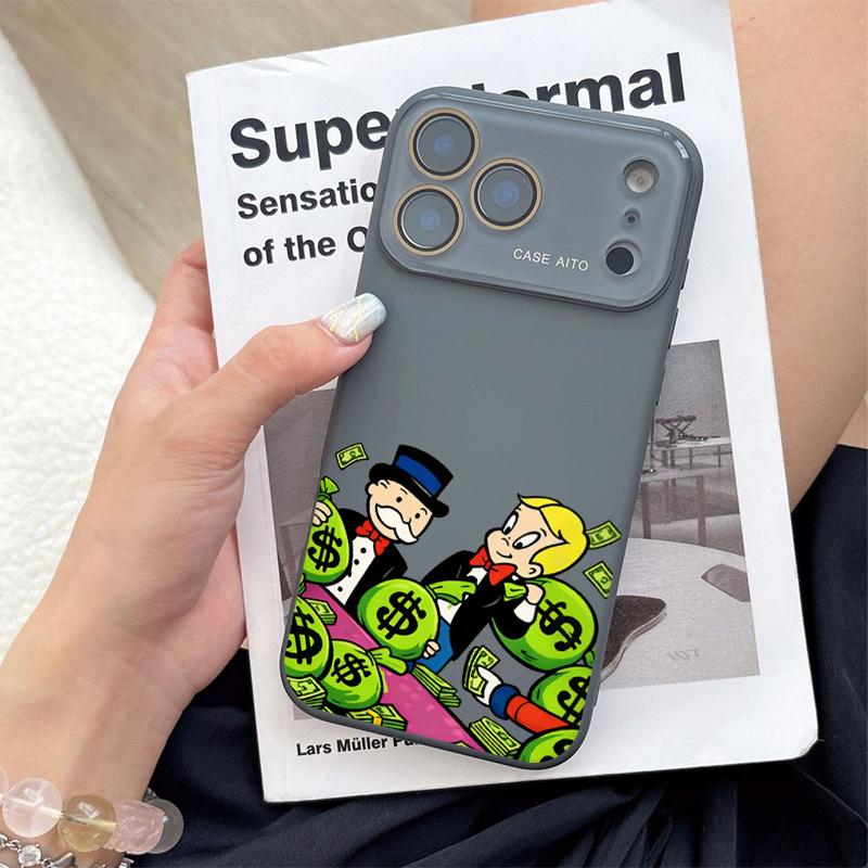 Bold Cash Graffiti Monopoly Print Phone Case Ultra Skin Friendly Touch All Inclusive Lens Compatible with iPhone 17 16 15 14 13 12