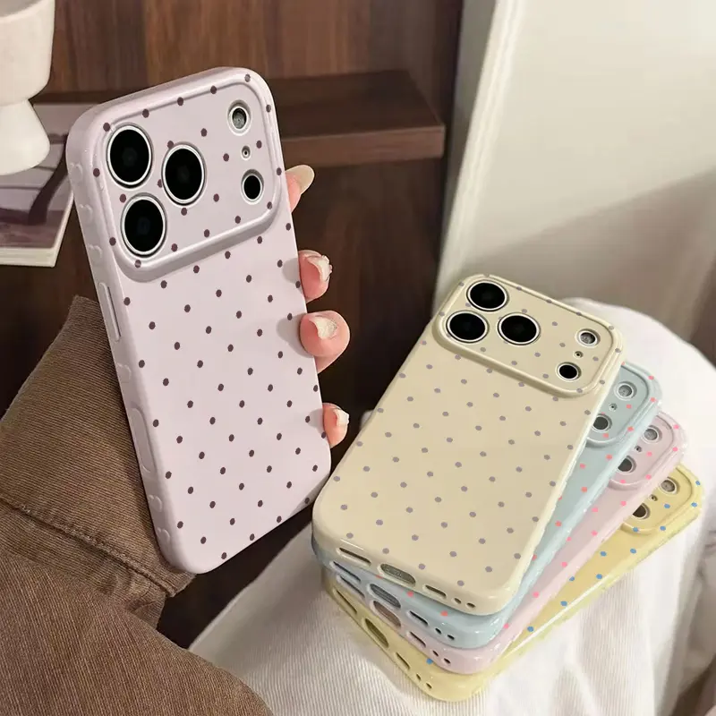 Cute Polka Dot And Heart Themed iPhone Case