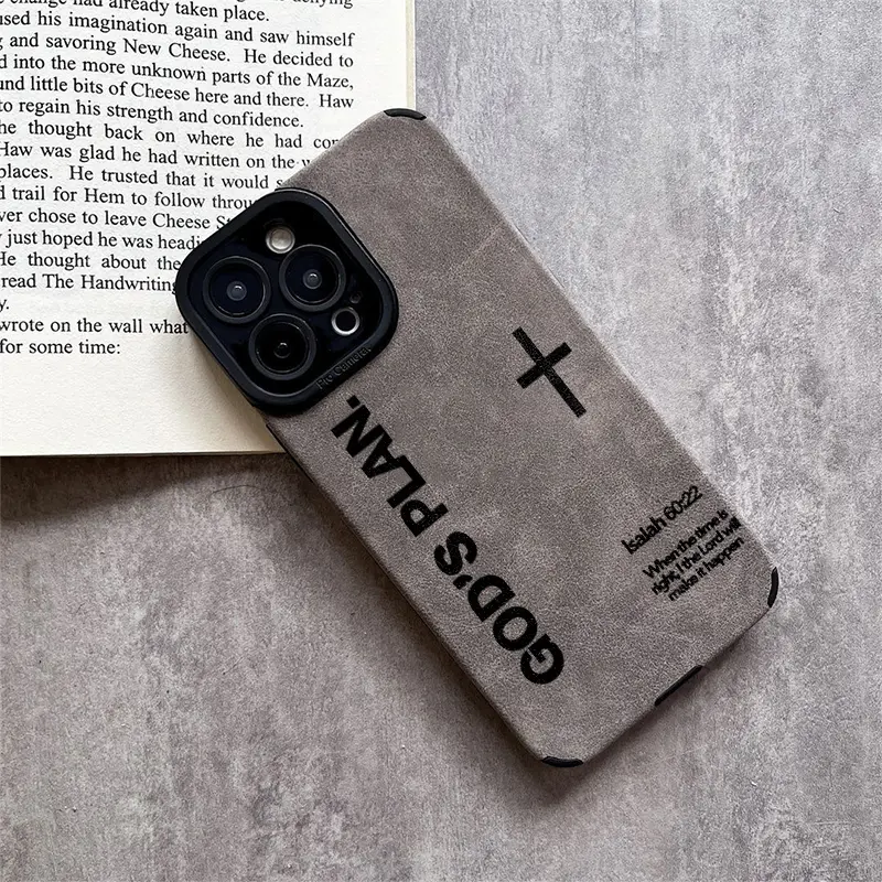 Distinct God Cross pattern Made of TPU and leather the touch is as delicate and skin friendly as velvet suitable for Apple 17 16 15 14 13 12 11 Pro Max Plus X XS MAX