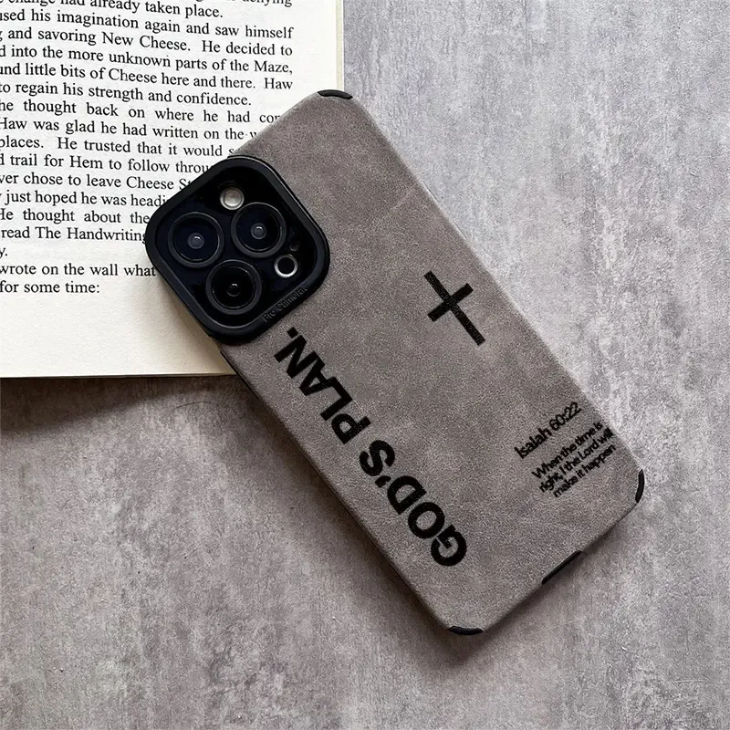 Distinct God Cross pattern Made of TPU and leather the touch is as delicate and skin friendly as velvet suitable for Apple 17 16 15 14 13 12 11 Pro Max Plus X XS MAX