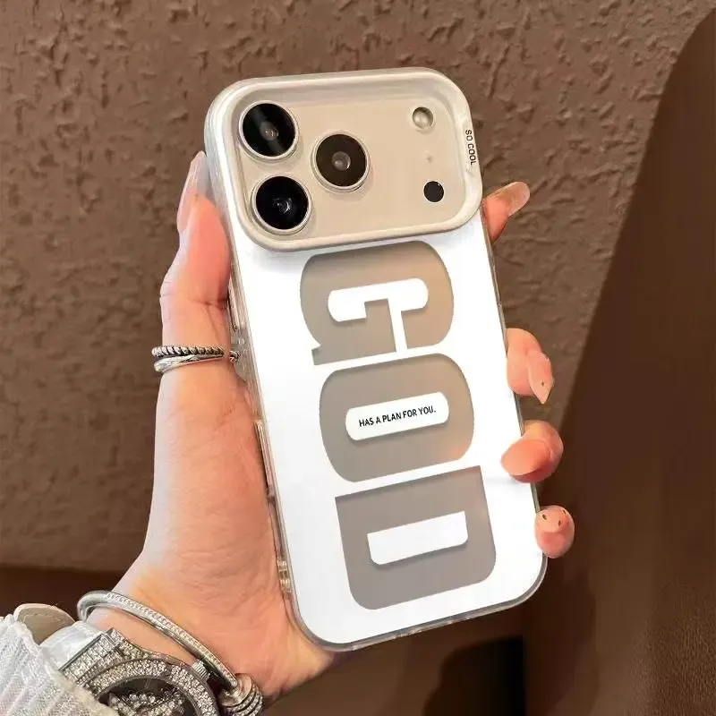 GOD Pattern Fashion TPU Laser Craft Phone Case for iPhone 17 16 15 14 13 12 11 Samsung Galaxy S25 S24 S23 S22 Anti-Drop Protection