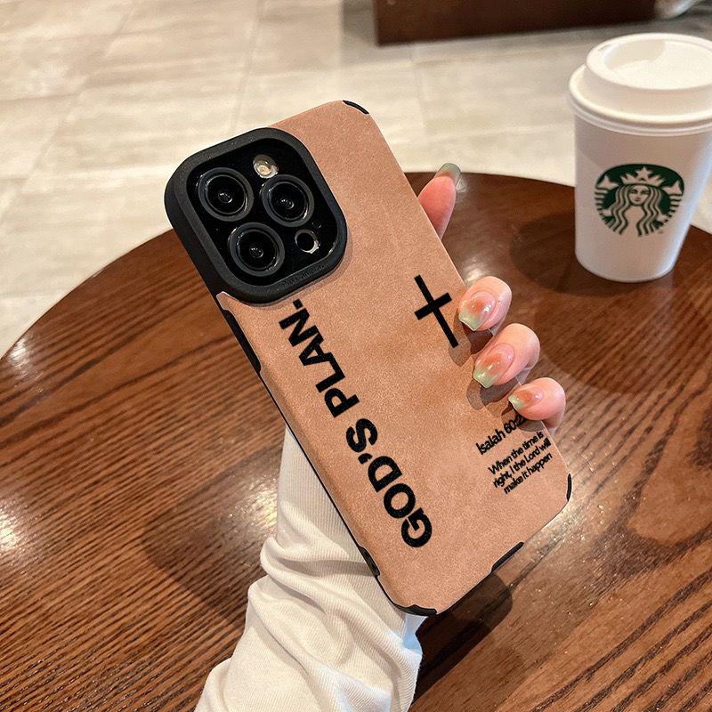 Distinct God Cross pattern Made of TPU and leather the touch is as delicate and skin friendly as velvet suitable for Apple 17 16 15 14 13 12 11 Pro Max Plus X XS MAX