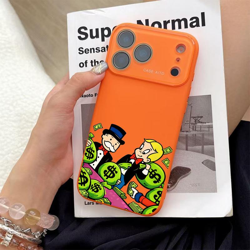 Bold Cash Graffiti Monopoly Print Phone Case Ultra Skin Friendly Touch All Inclusive Lens Compatible with iPhone 17 16 15 14 13 12