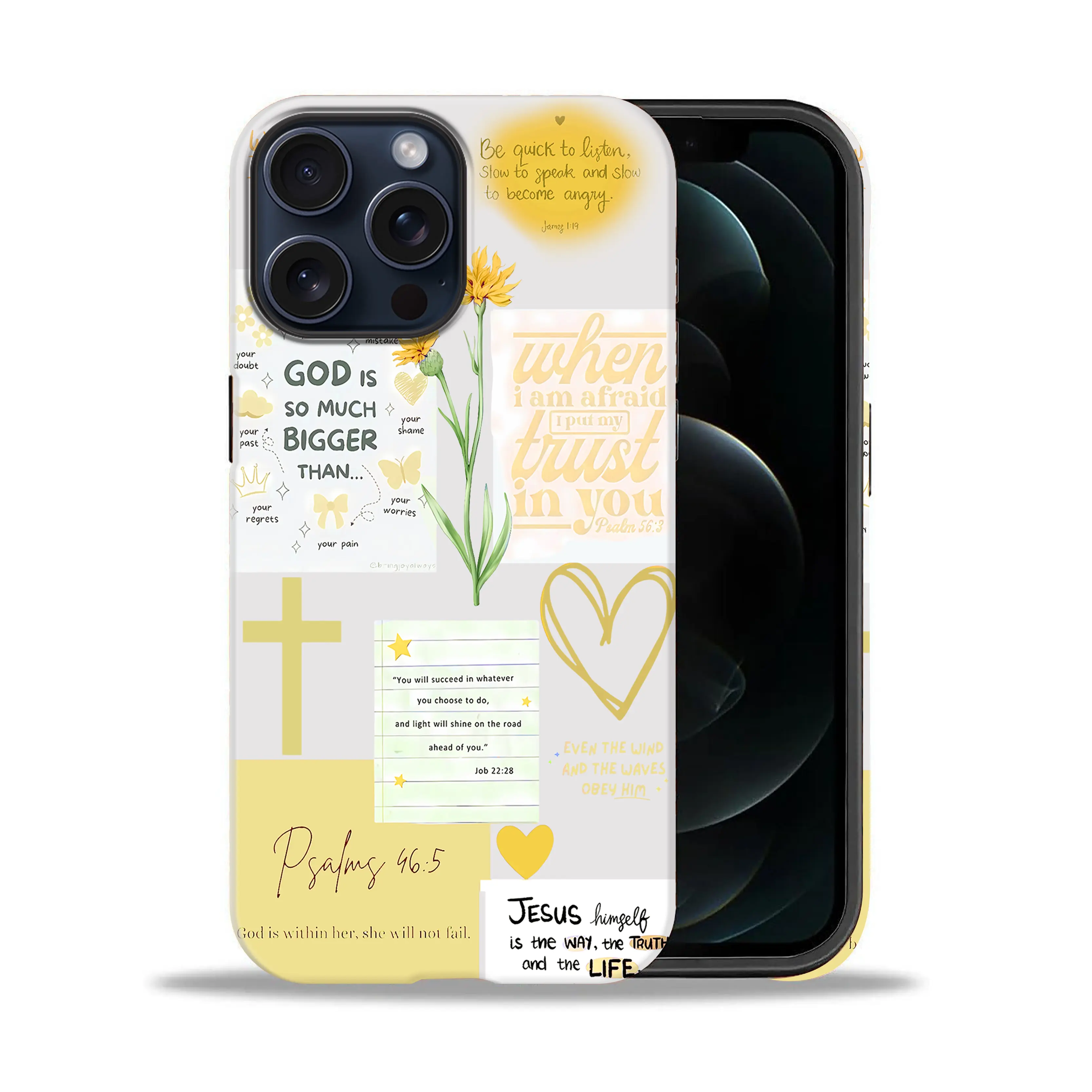 Bible Quotes Phone case for iPhone Samsung 17Pro Max Air 16 15Plus 14 13 12 11 XR XS Galaxy S25 S24 S23 S22 A71 A56 A55 A54 A53 A52 Note20 Ultra cases, Drop-Proof Phone Case Flower Cute Gift for Her.HY11