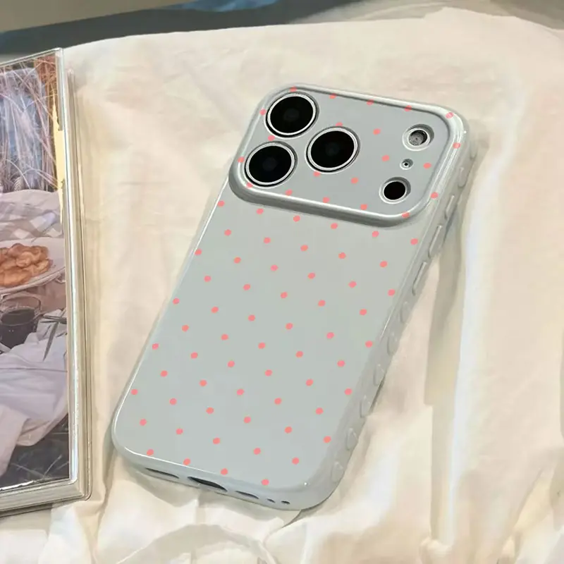 Cute Polka Dot And Heart Themed iPhone Case